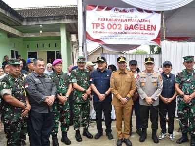 Pastikan PSU Berjalan Lancar, Danrem 043/Gatam Bersama Gubernur Lampung Tinjau Sejumlah TPS di Kabupaten Pesawaran
