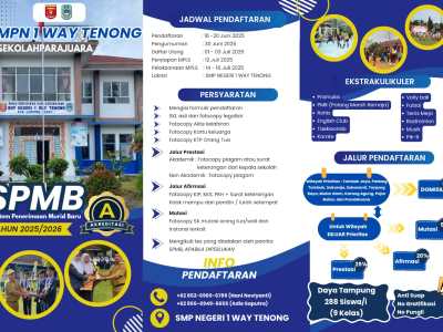 SMP Negeri 1 Way Tenong Buka Pendaftaran Siswa Baru Tahun Ajaran 2025/2026 “Sekolah Para Juara”