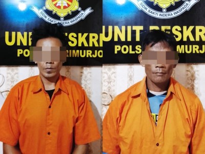 Miliki Sabu, Tekab 308 Polsek Trimurjo Amankan Dua Pria Saat Patroli Hunting