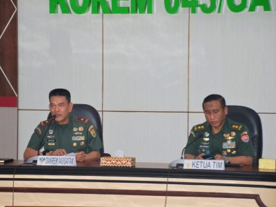 Tim Pokja Puldata Staf Ahli Kasad Bidang Jahpers Kunjungi Korem 043/Gatam