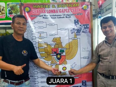 Ketua Gaple Ceria Lampung AKBP Vicky Dzulkarnain, MM Raih Juara 1 Turnamen Gaple HUT RI ke-80