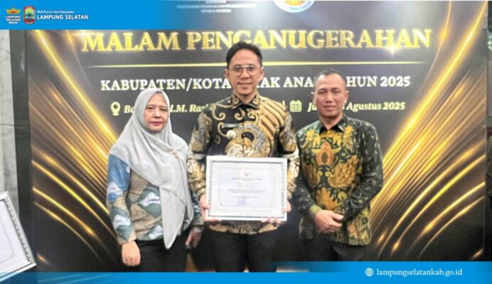 Lampung Selatan Pertahankan Predikat KLA Nindya 2025, Skor Naik Jadi 764,92