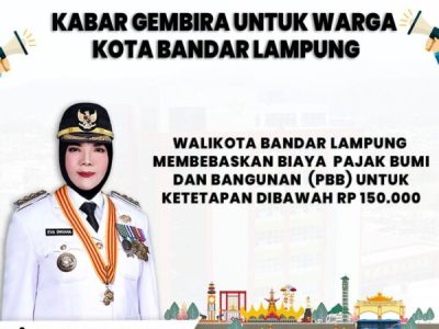 Pemkot Bandar Lampung Gratiskan PBB, Begini Syarat dan Diskonnya