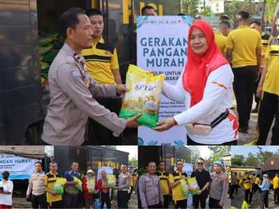 Polres Way Kanan Gelar Gerakan Pangan Murah, Salurkan 3 Ton Beras Subsidi untuk Warga
