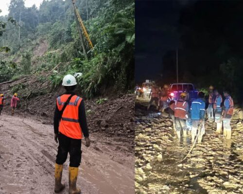 PLN UP3 Pringsewu Bergerak Cepat Tangani Longsor di Tanggamus