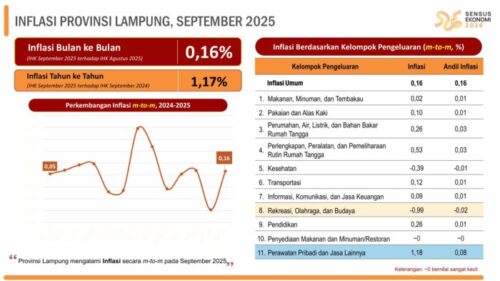 Inflasi Lampung Terendah di Sumatera: Bukti Pengendalian Harga dan Ketahanan Pangan Berjalan Efektif