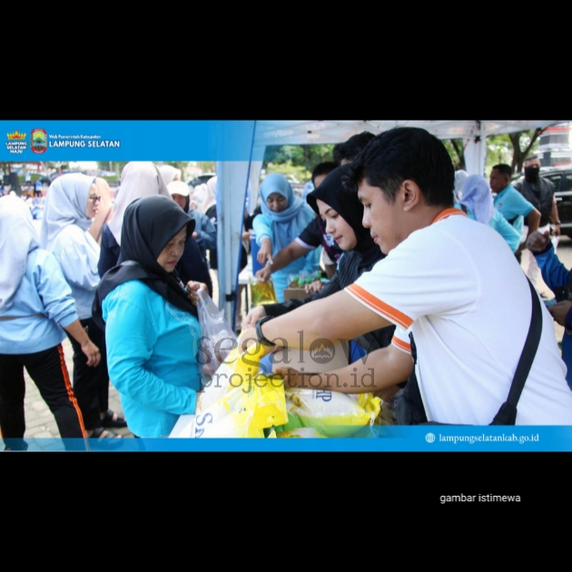 Pemkab Lampung Selatan Gelar Gerakan Pangan Murah, Warga Antusias Serbu Lapangan Korpri