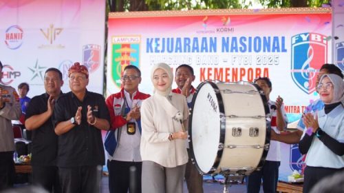 Kejurnas Marching Band FYBI 2025 Resmi Dibuka, Wagub Jihan Nurlela: Satukan Semangat, Disiplin, dan Kreativitas